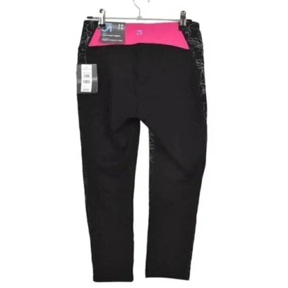 NWT Gap Fit Mid Rise Black Pink Floral Capri Legging Workout Size Small - Picture 3 of 7